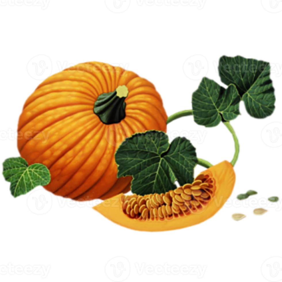 pumpkin with leaves png