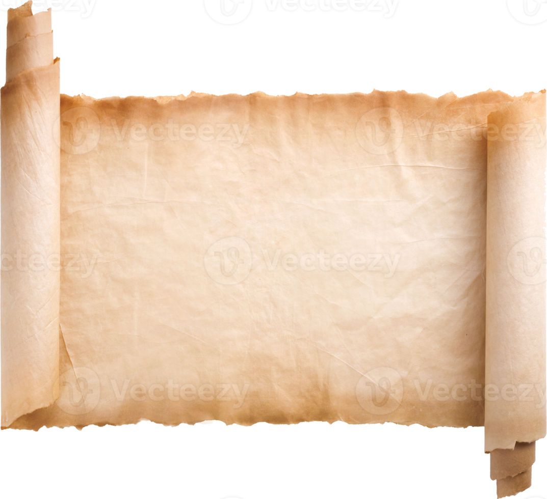 old parchment paper scroll sheet vintage aged or texture background png