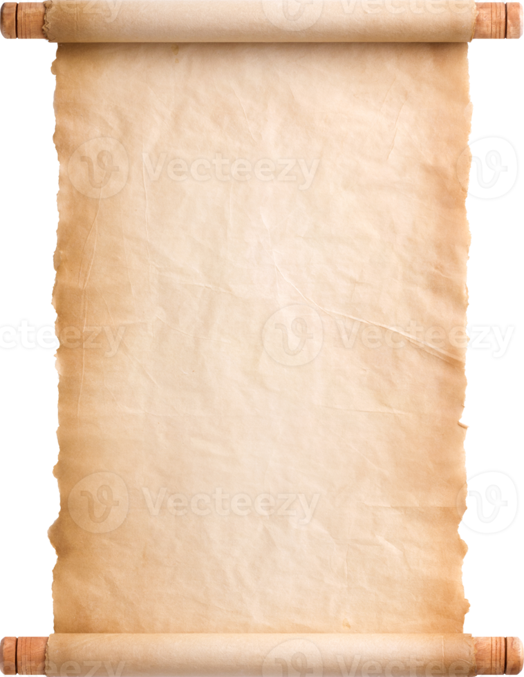 vieux papier parchemin feuille de défilement vintage vieilli ou fond de texture png