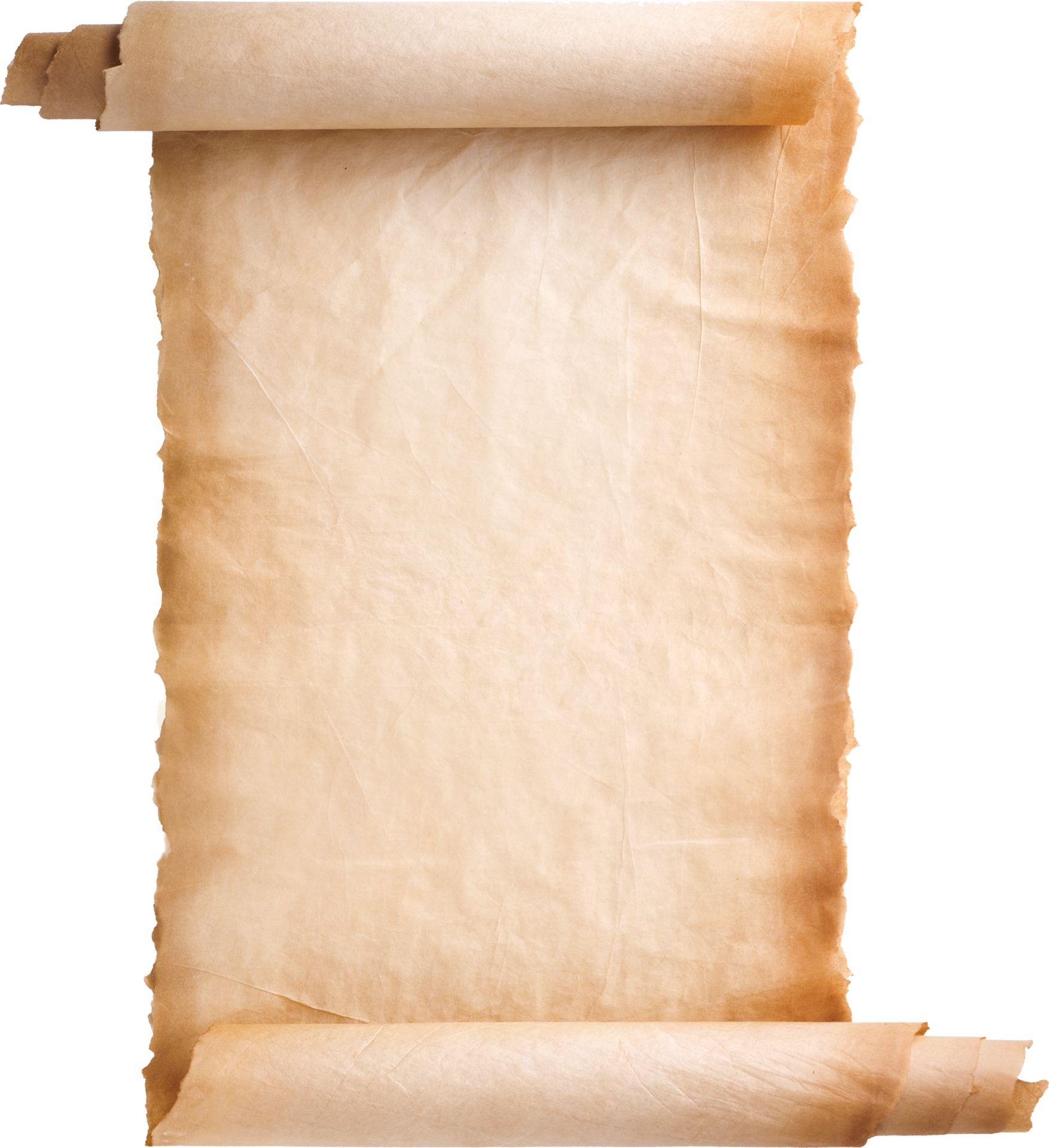 Old Parchment PNG Picture, Unrolled Old Texture Parchment Roll Paper  Element, Open, Texture, Vintage Style PNG Image For Free Download