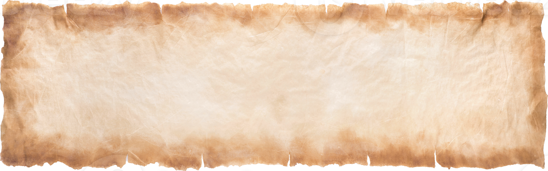 Ancienne feuille de papier parchemin vintage vieilli ou fond de texture png