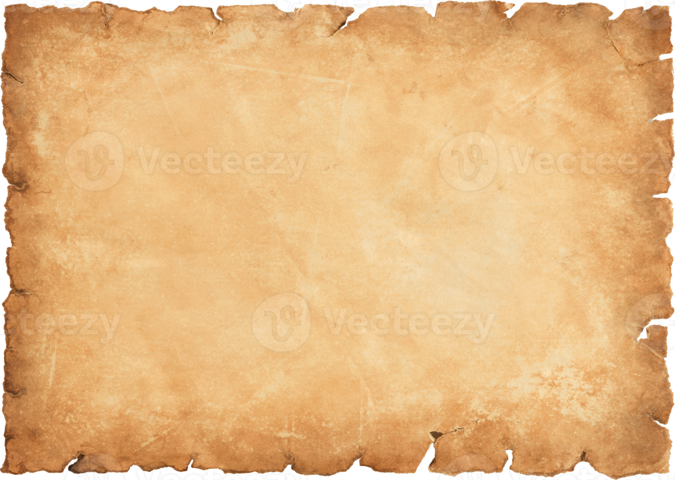 Ancienne feuille de papier parchemin vintage vieilli ou fond de texture png