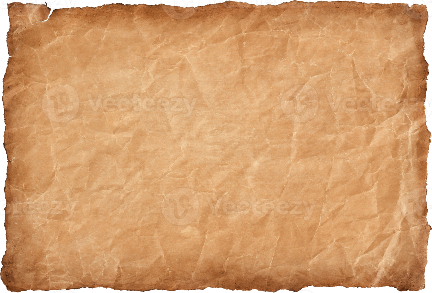 Ancienne feuille de papier parchemin vintage vieilli ou fond de texture png