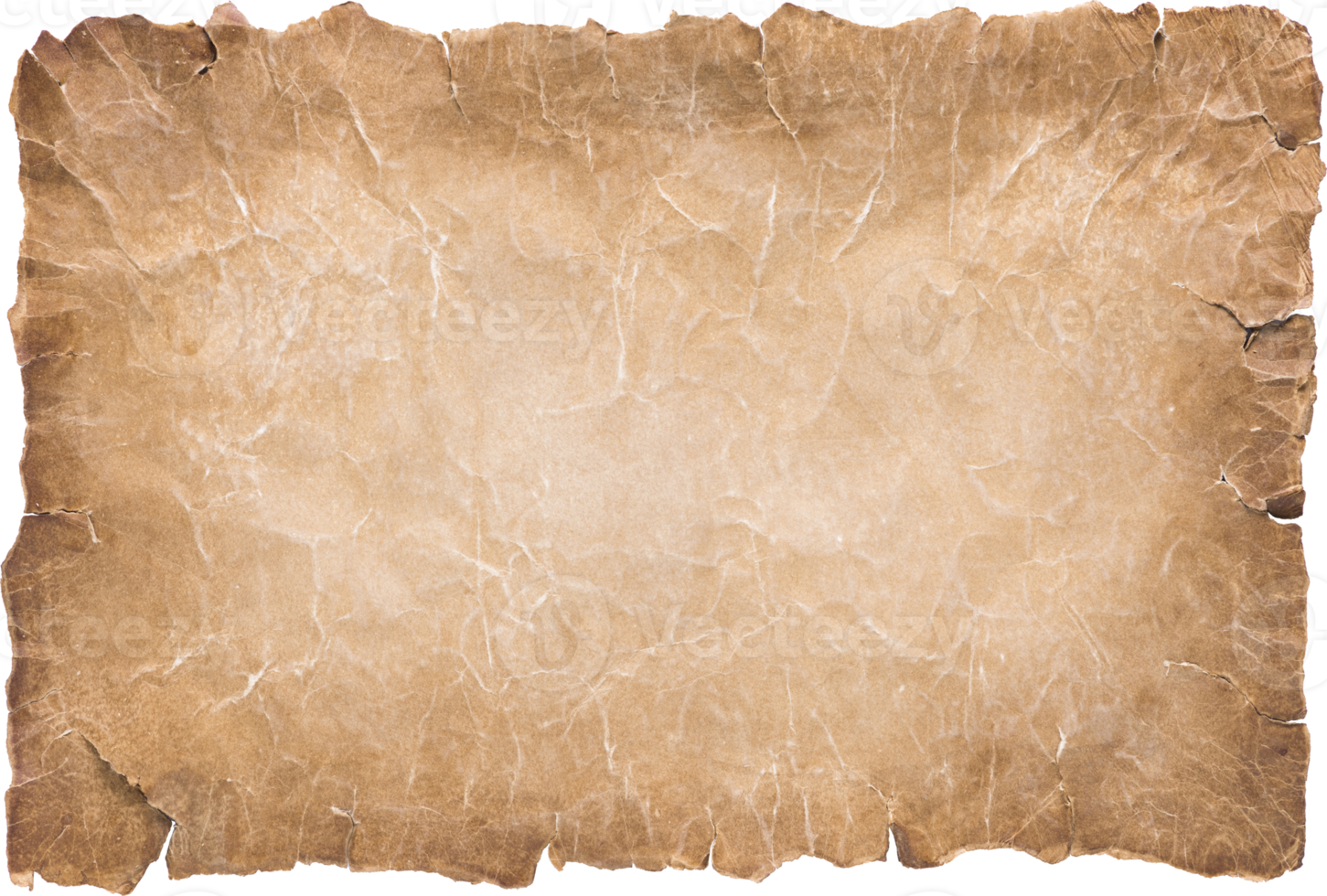 Ancienne feuille de papier parchemin vintage vieilli ou fond de texture png