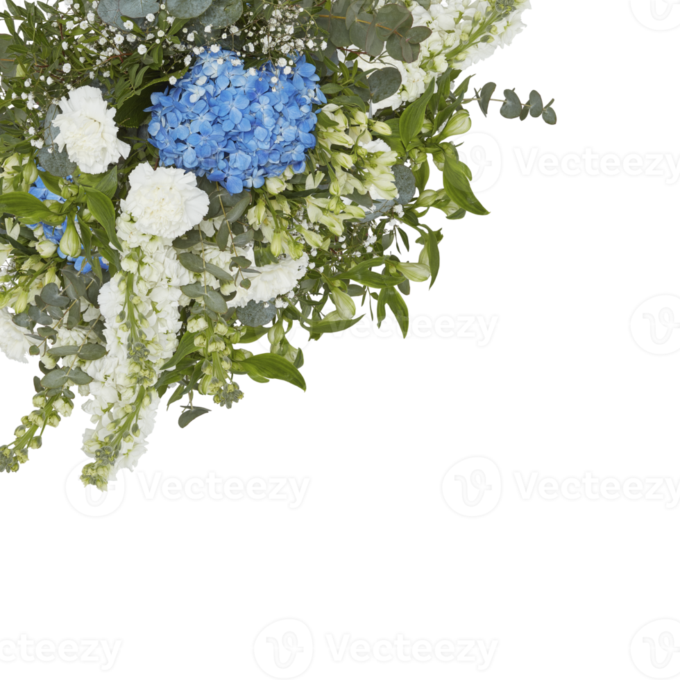 Fresh and colorful bouquet of flowers blooming beautiful first isolated on black background with clipping path png