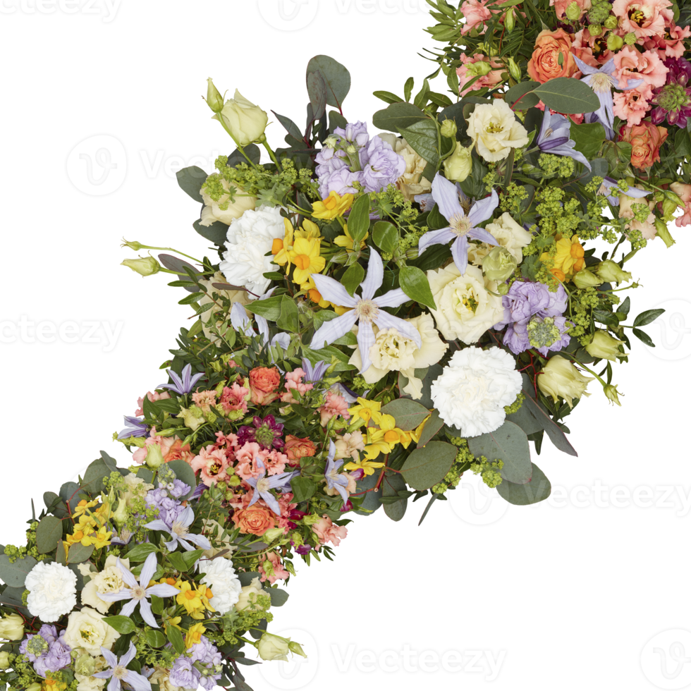 Fresh and colorful bouquet of flowers blooming beautiful first cut out transparent background png