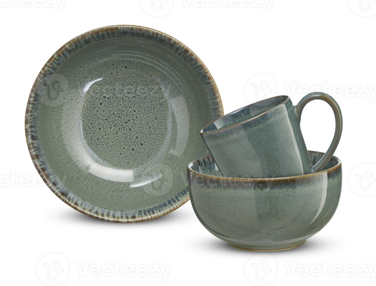 Cups, plates, mugs, ceramics clipping path transparent background png