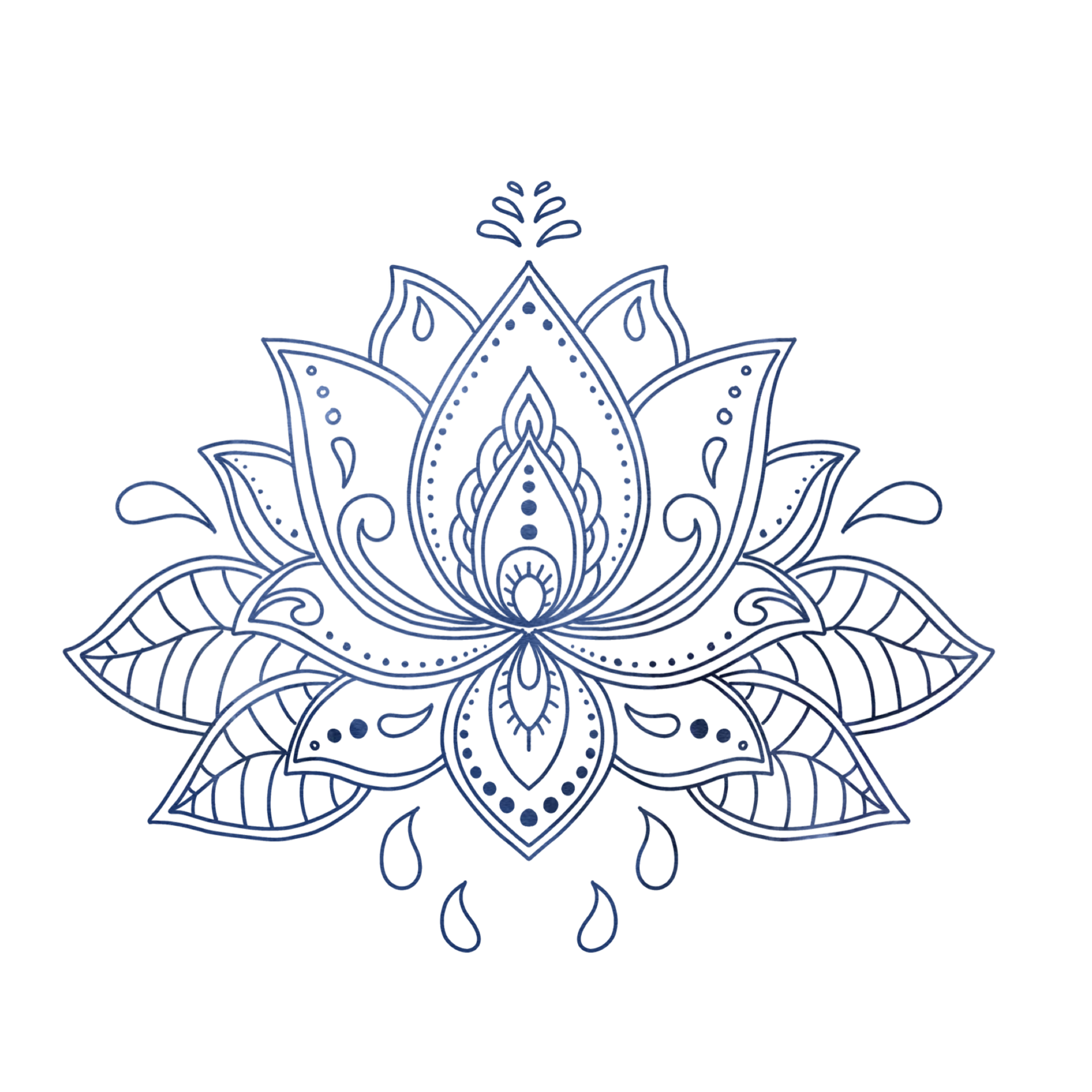 Flores de loto. yoga, tatuaje, adornos de tarot. 12981905 PNG