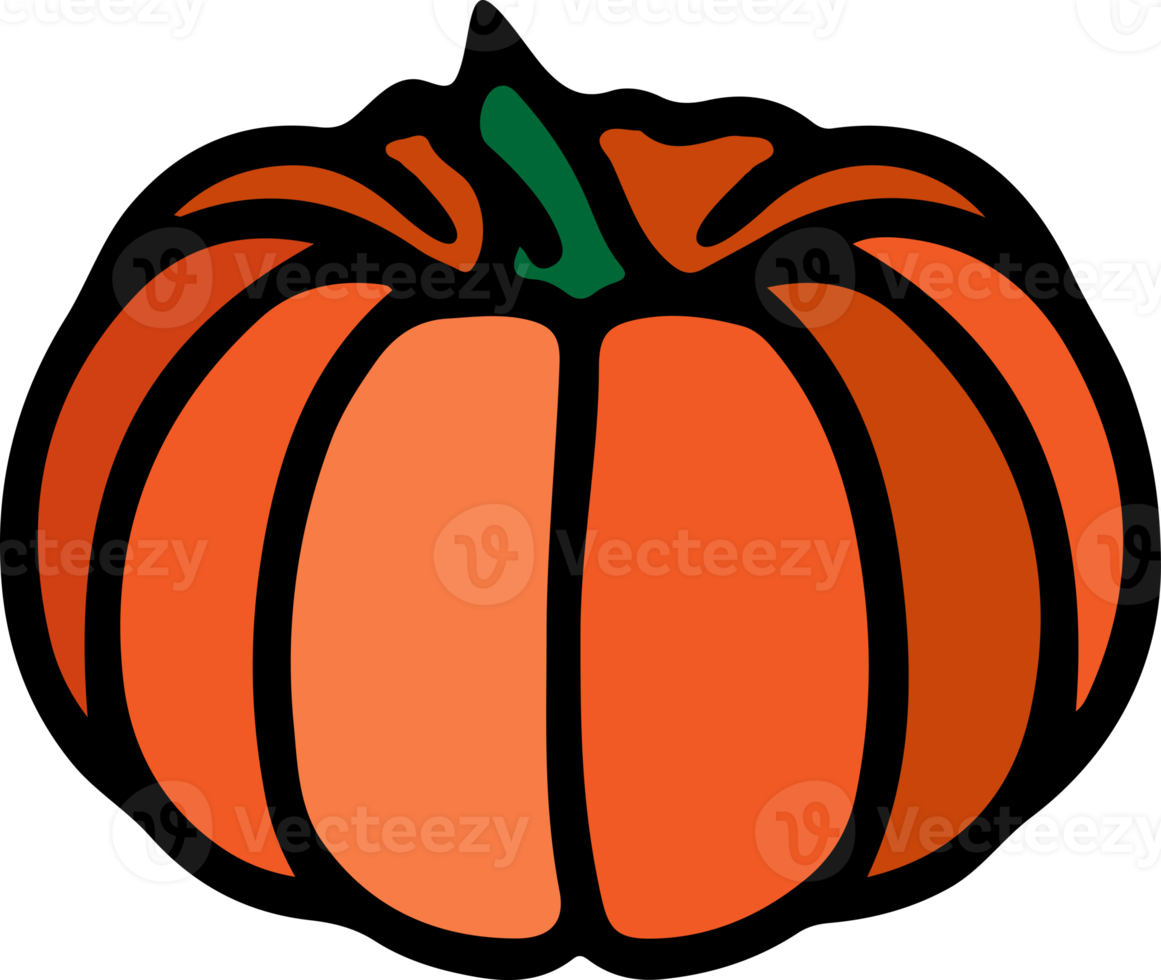 png ícone plano de vegetal de abóbora. modelo de logotipo tradicional de halloween.