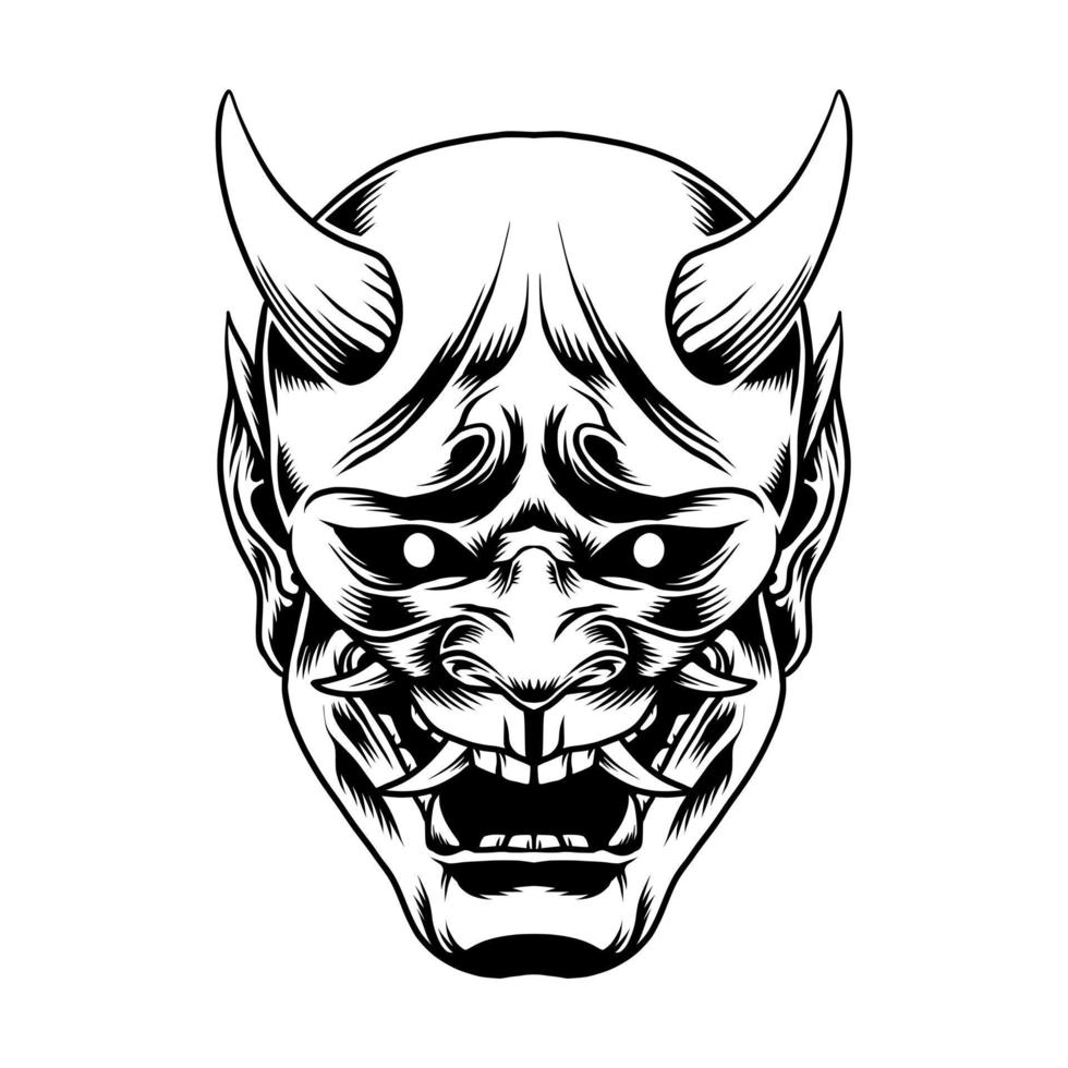Japanese Oni mask vector