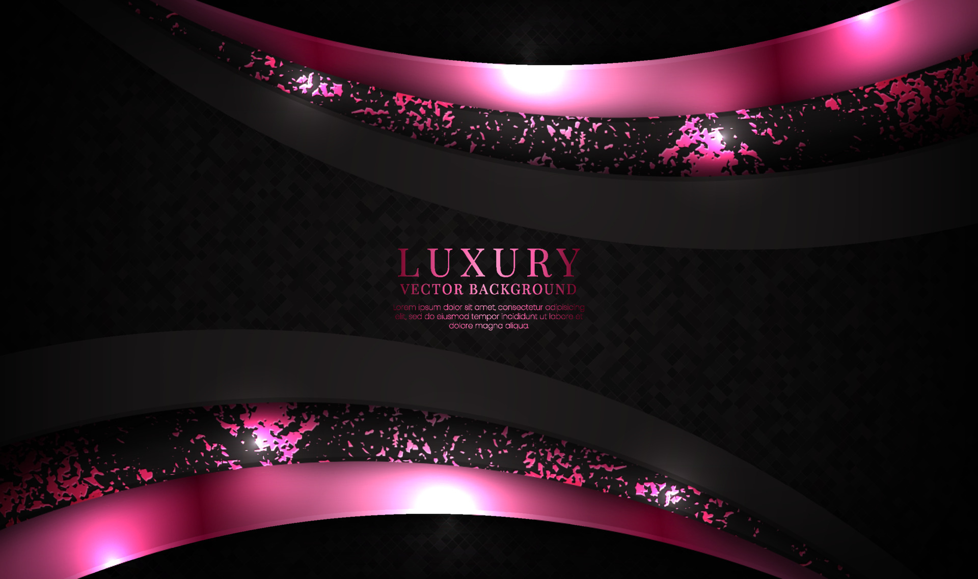 3D black pink luxury abstract background overlap layers on dark space