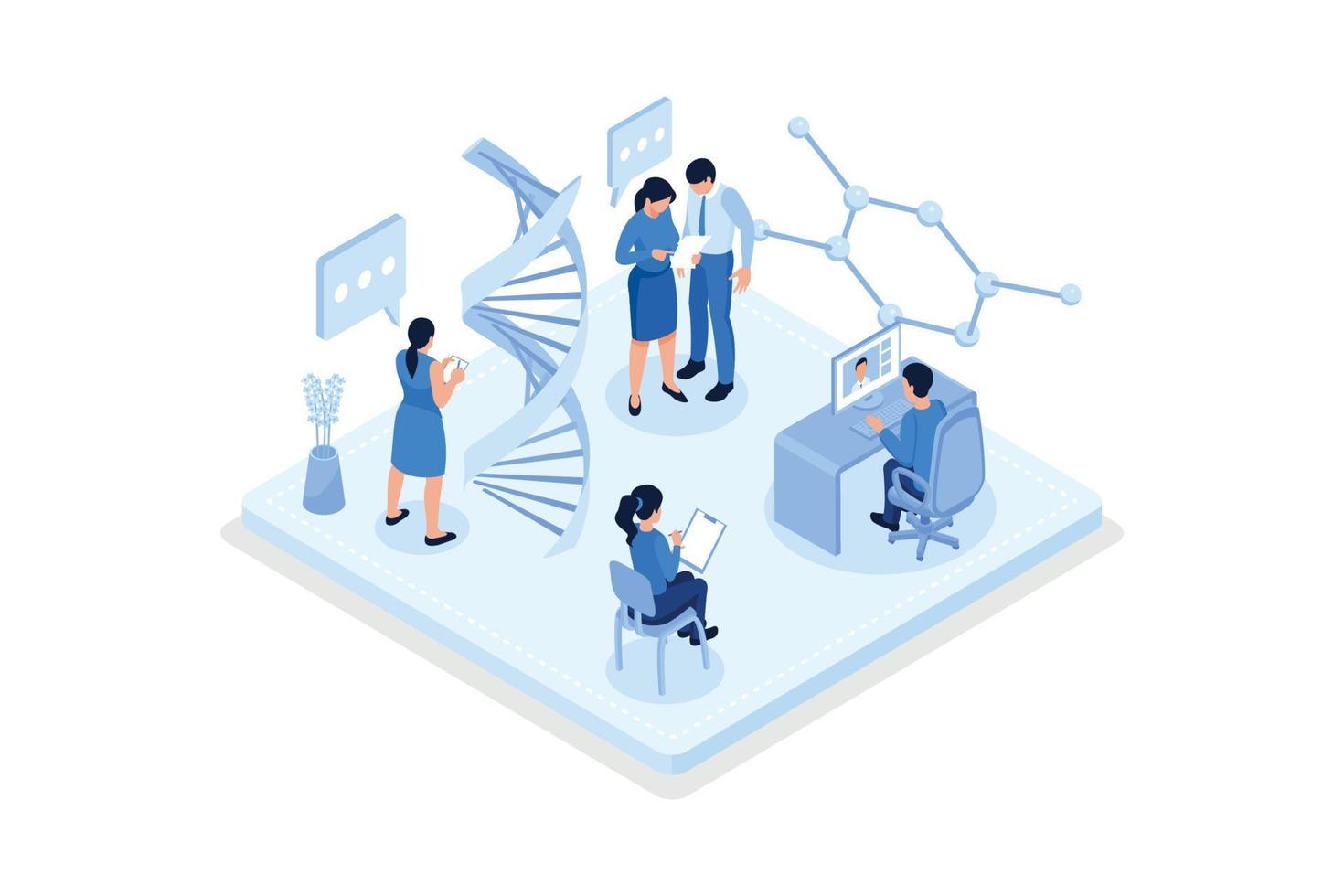 Genetic engineering concept. Can use for web banner, infographics, hero images, isometric vector modern illustration