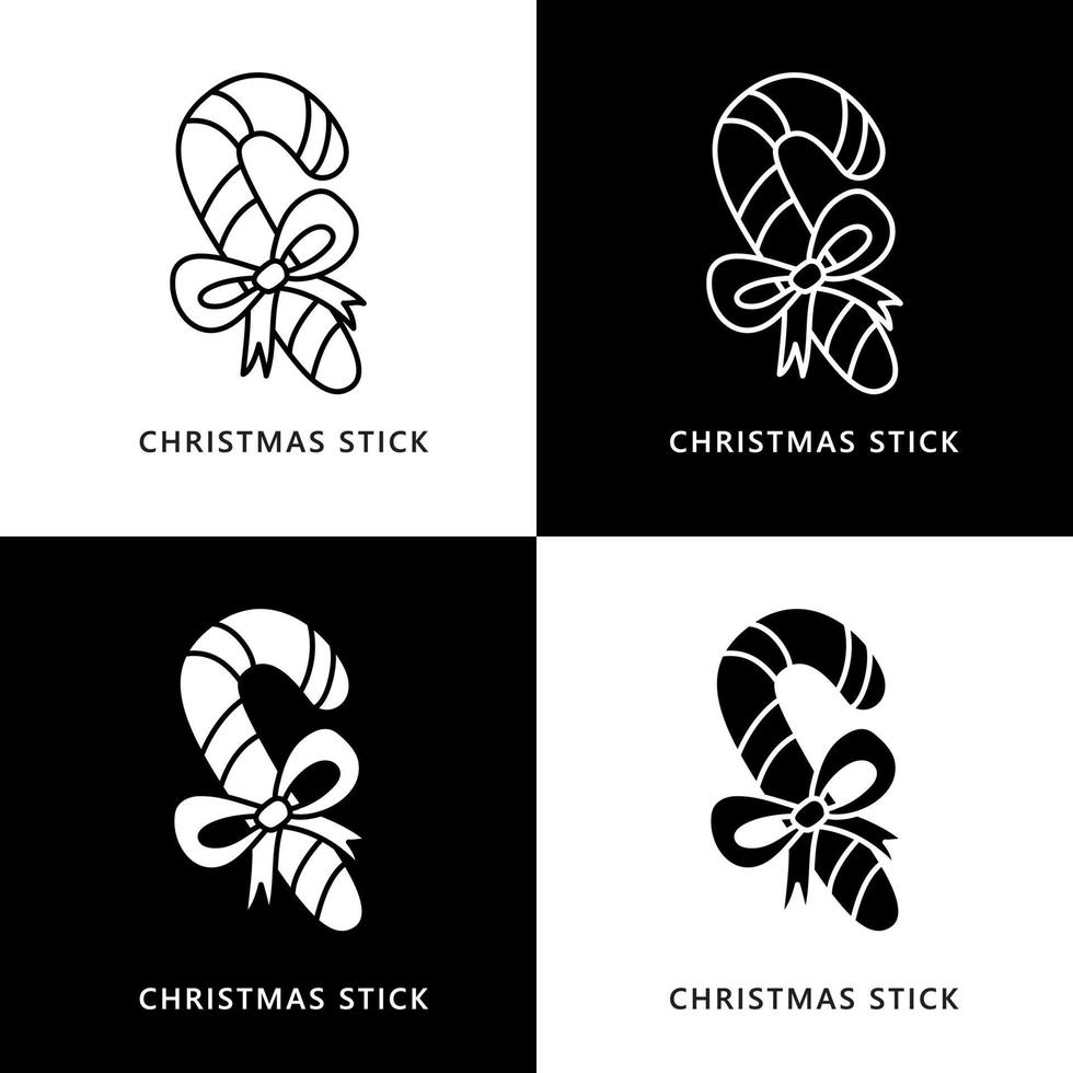 Christmas Gift Stick Candy Illustration. Xmas Ornament Logo Icon vector