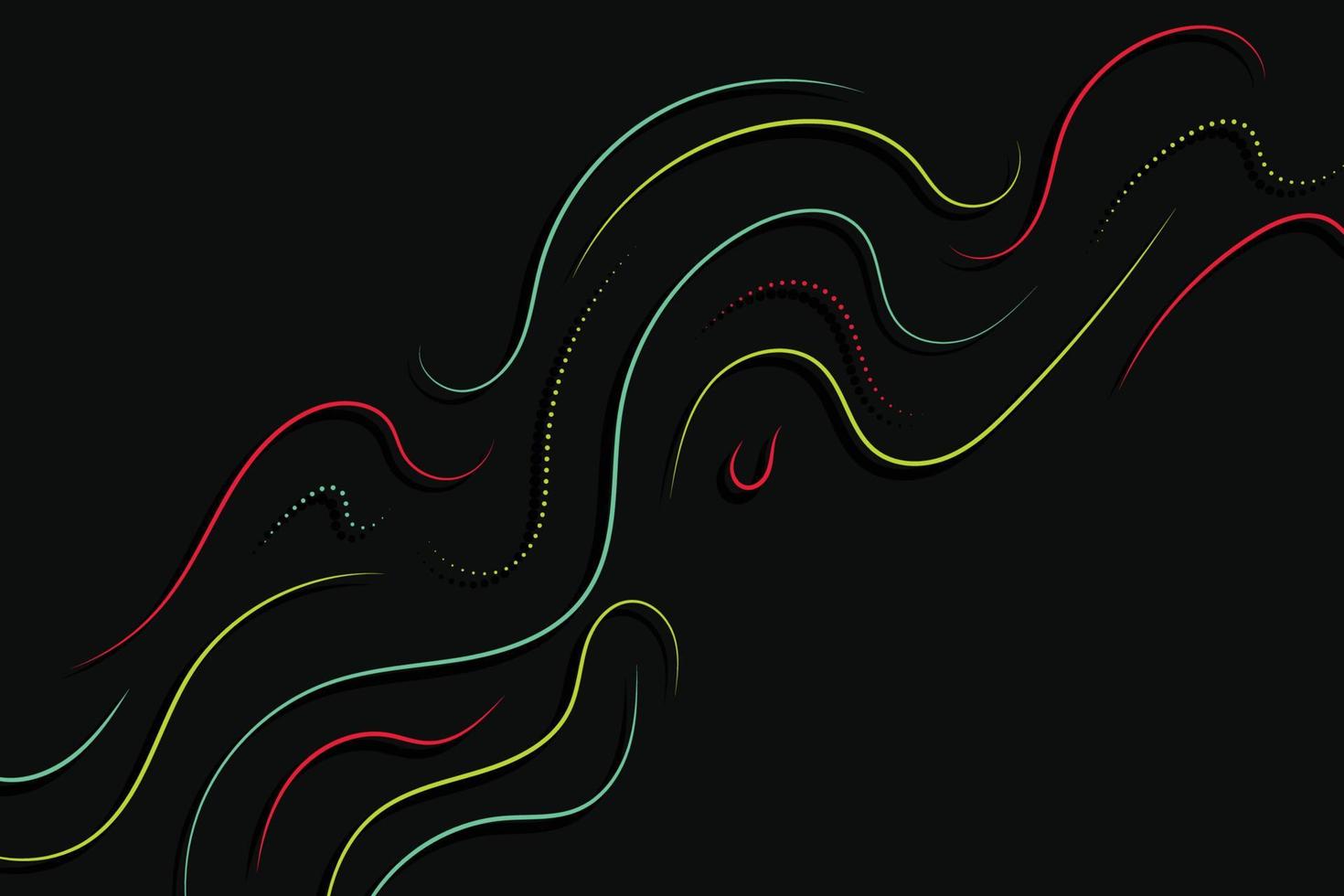 Abstract subtle dropped wavy lines on black background vector