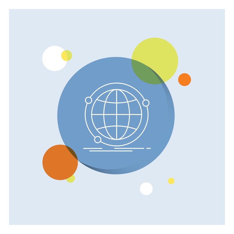 Data. global. internet. network. web White Line Icon colorful Circle Background vector