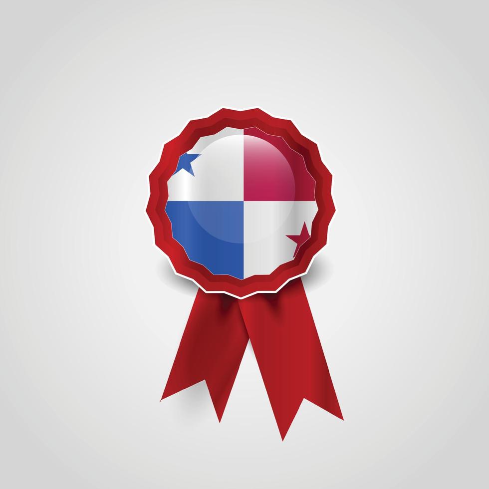 Panama Flag Ribbon Banner Badge vector