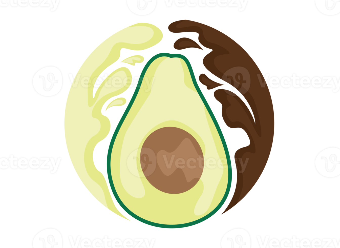 logotipo de icono de círculo de aguacate y chocolate png