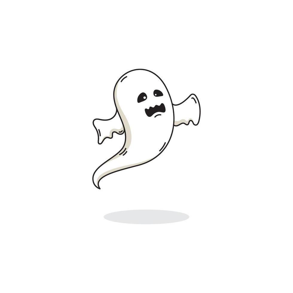 Ilustración de diseño de icono de vector de fantasma lindo