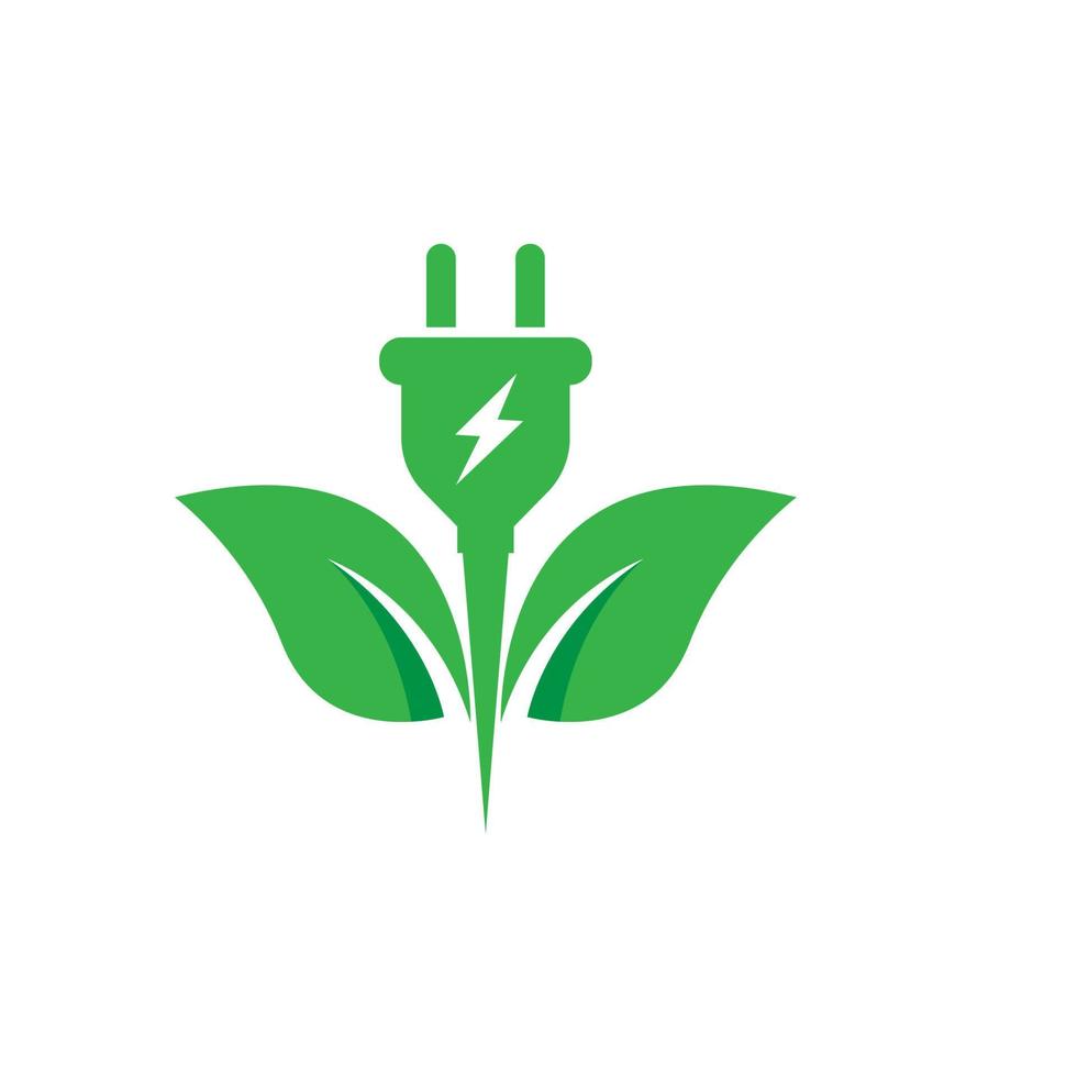 Ilustración de diseño de icono de vector de energía ecológica