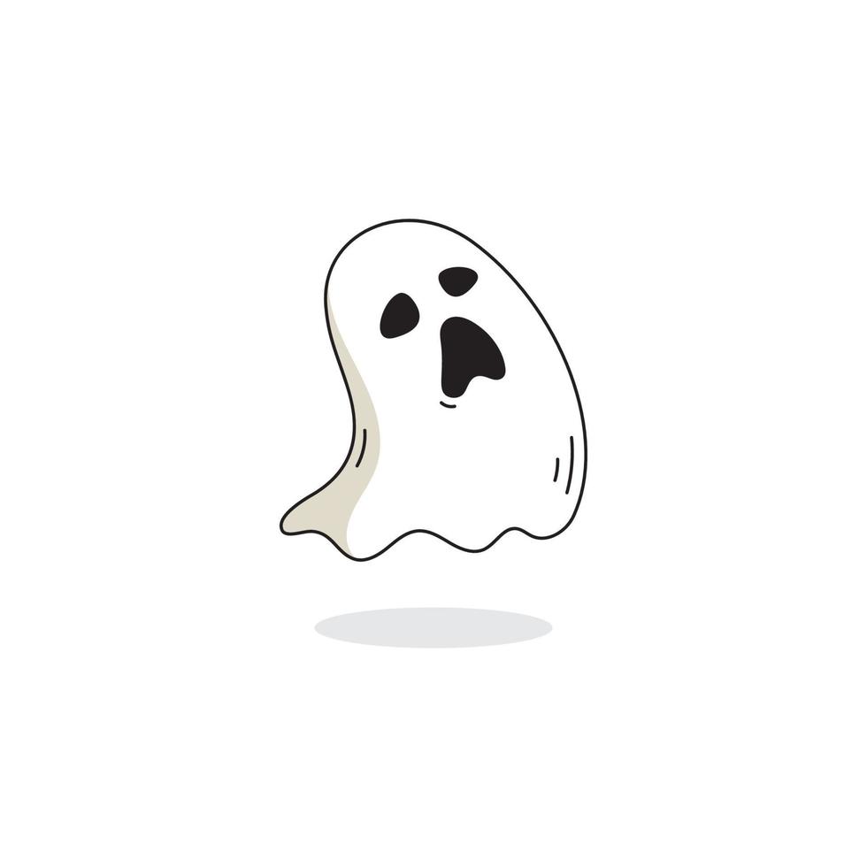 Ilustración de diseño de icono de vector de fantasma lindo