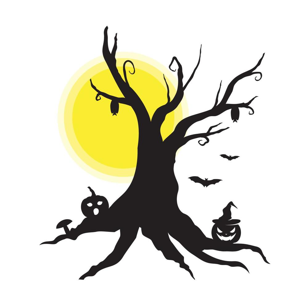 árbol de halloween para su diseño para la fiesta de halloween vector