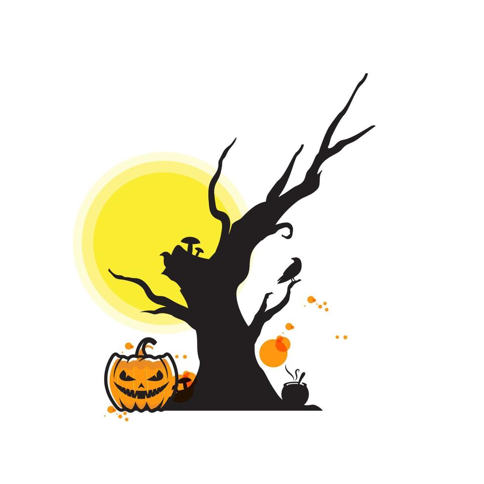 árbol de halloween para su diseño para la fiesta de halloween vector