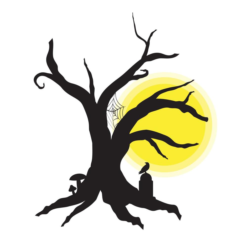 árbol de halloween para su diseño para la fiesta de halloween vector