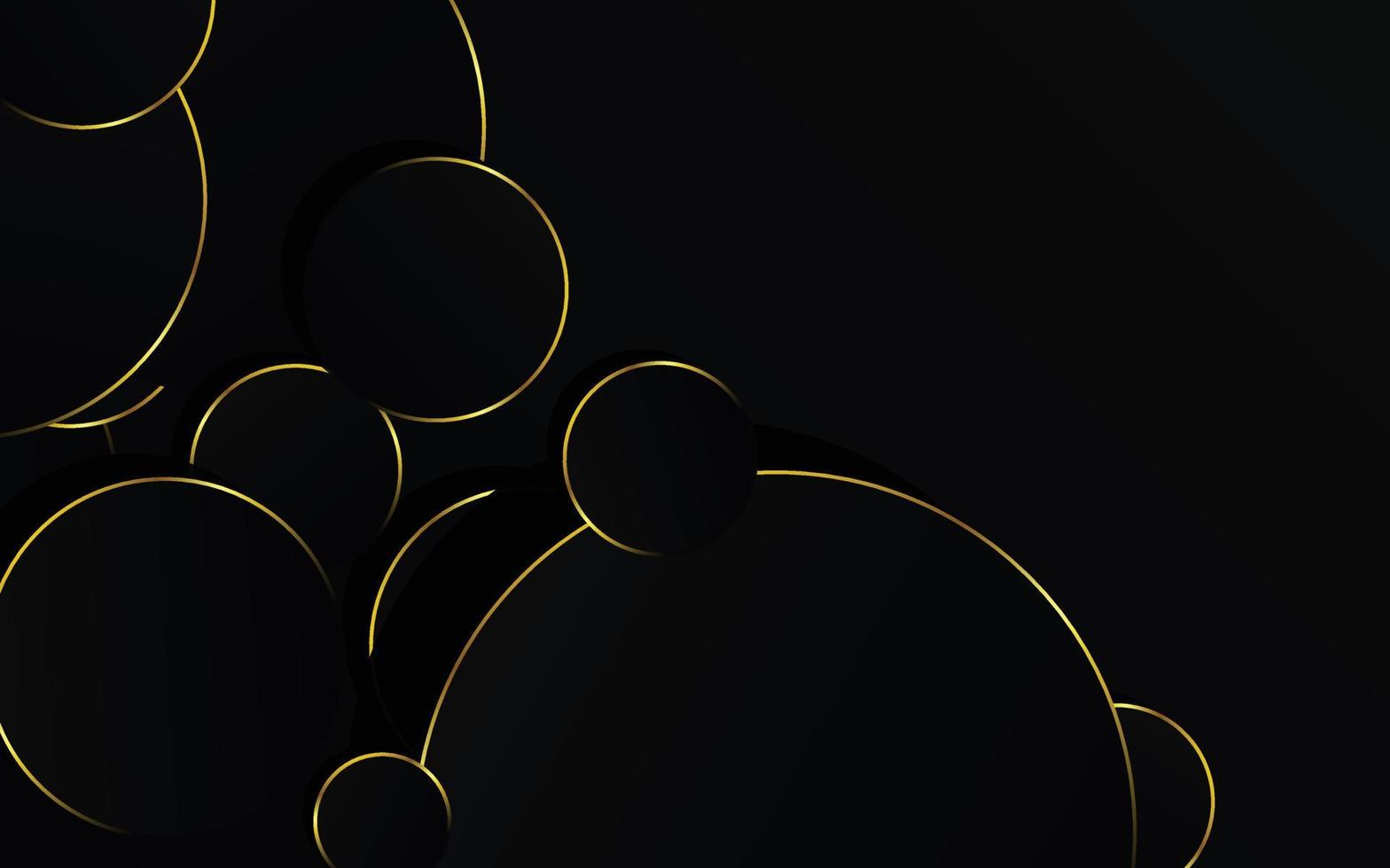 círculo de oro abstracto sobre tecnología de fondo negro vector