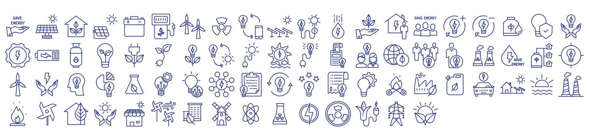 Collection of icons related to Green energy and Renewable energy, including icons like Solar energy, eco friendly, fuel, power and more. vector illustrations, Pixel Perfect