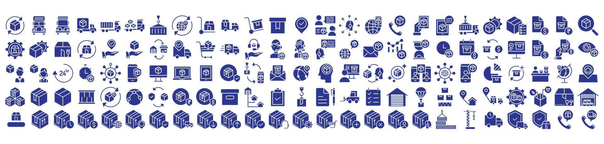 Collection of icons related to Logistics And Delivery, including icons like Package, Delivery Truck, shipping  and more. vector illustrations, Pixel Perfect