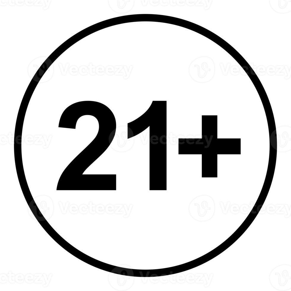 Sign of Adult Only Icon Symbol for Eighteen Plus 18 plus and Twenty One