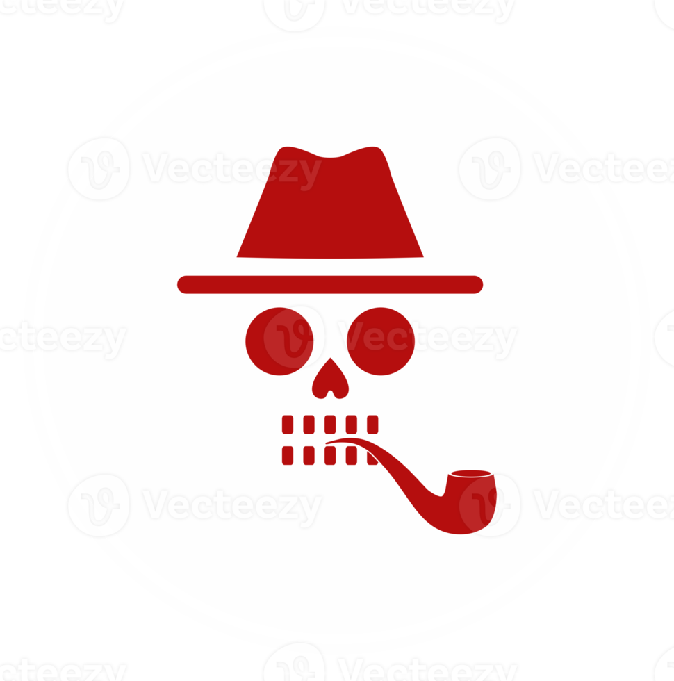 crâne incognito avec symbole d'icône de tuyau de tabac pour le logo, les applications, le site Web, l'illustration d'art ou l'élément de conception graphique. formatpng png