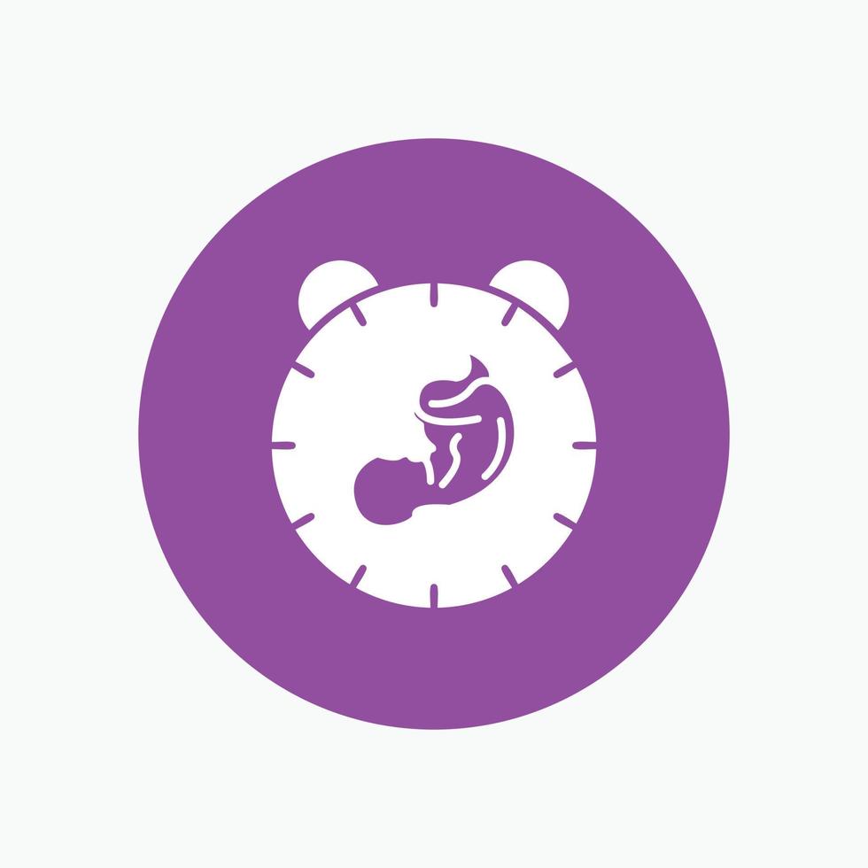 delivery. time. baby. birth. child White Glyph Icon in Circle. Vector Button illustration