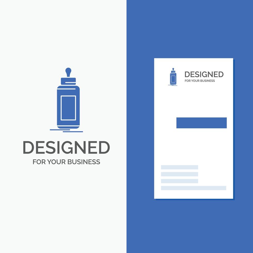 Business Logo for feeder. bottle. child. baby. milk. Vertical Blue Business .Visiting Card template. vector