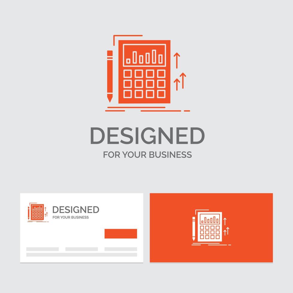 Business logo template for Accounting. audit. banking. calculation. calculator. Orange Visiting Cards with Brand logo template. vector