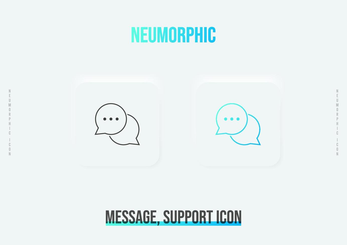 Neumorphic Message, Support Icon vector