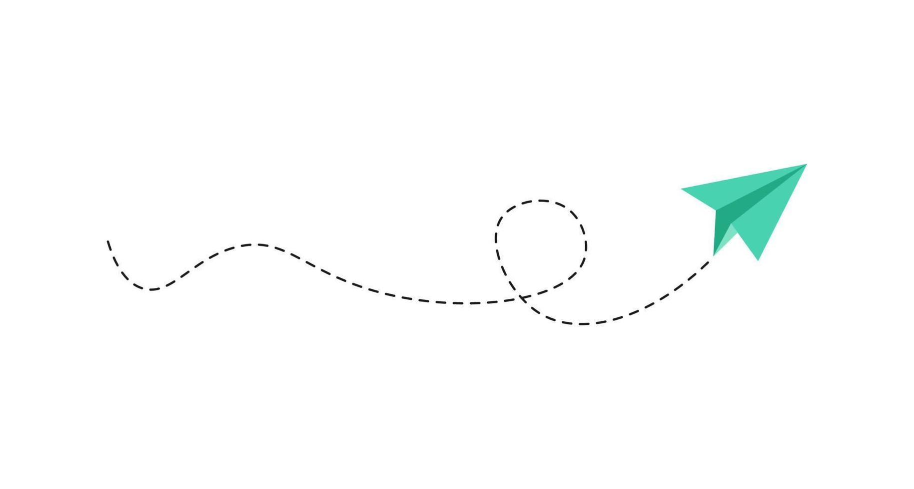 Dashed Line Paper Airplane Route vector