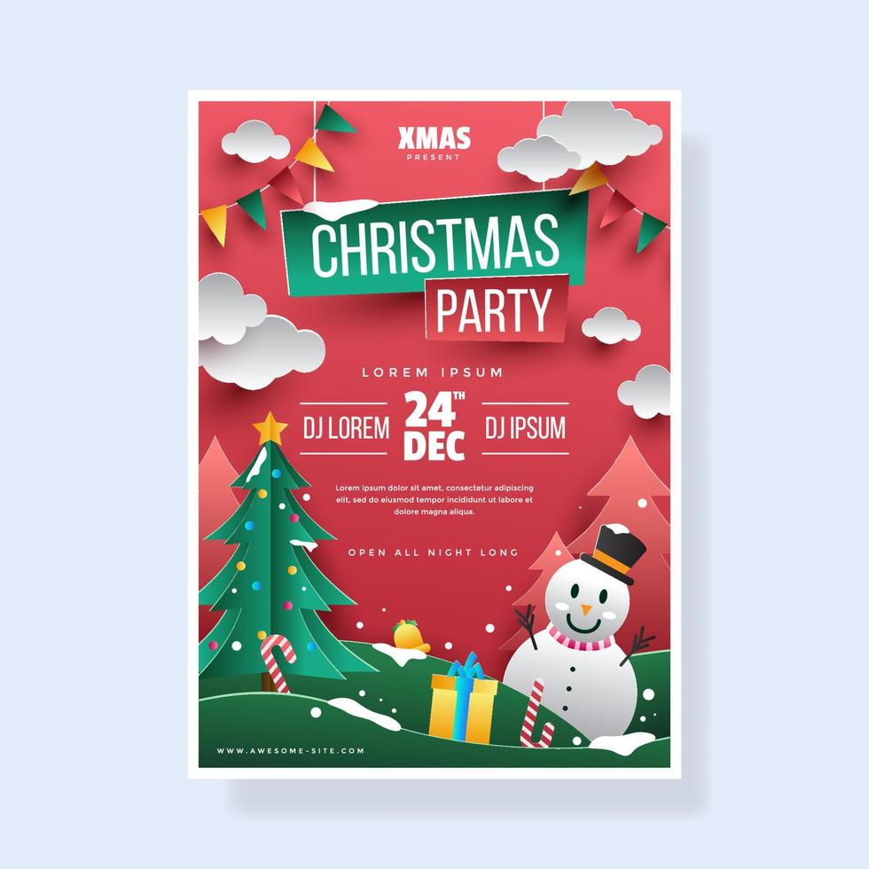 cartel de fiesta de navidad vector