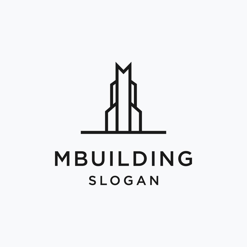 Letter M Building Logo Icon Vector Template