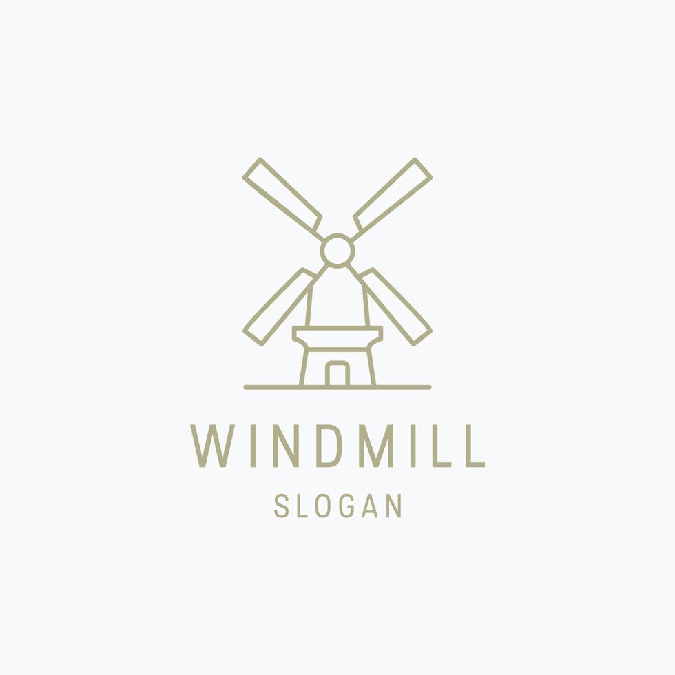 Windmill logo icon flat design template vector