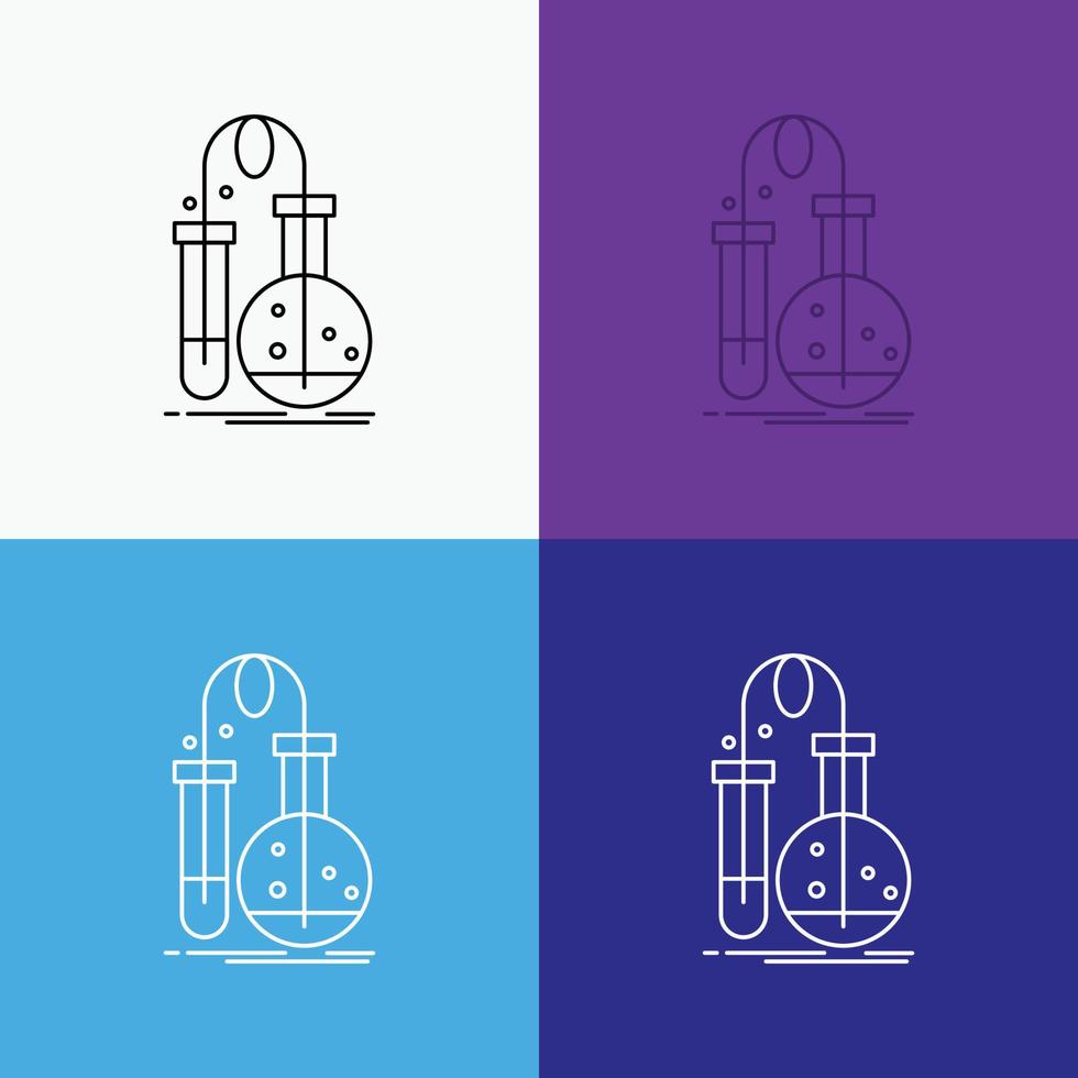 Testing. Chemistry. flask. lab. science Icon Over Various Background. Line style design. designed for web and app. Eps 10 vector illustration