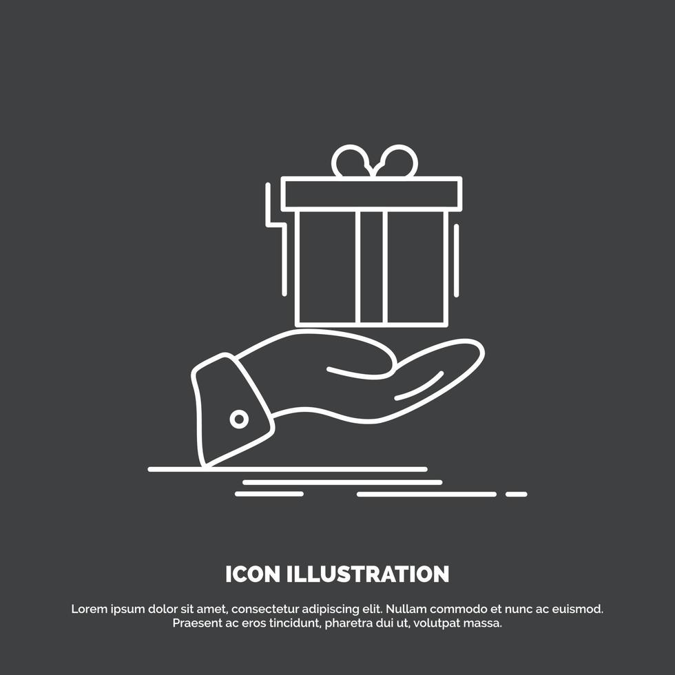 gift. surprise. solution. idea. birthday Icon. Line vector symbol for UI and UX. website or mobile application