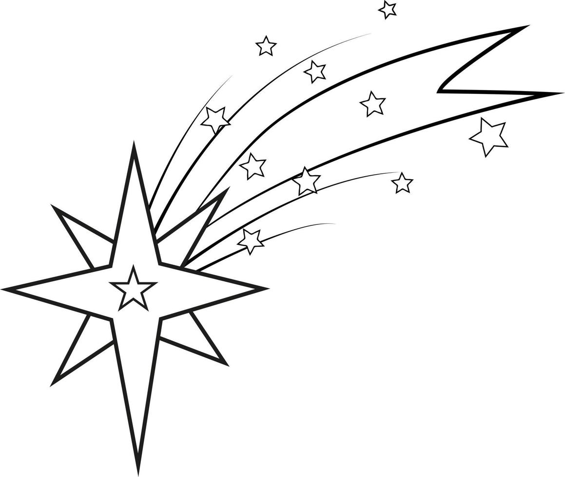 The Christian Christmas Shooting Star of Bethlehem followed by the Magi. Christmas. vector