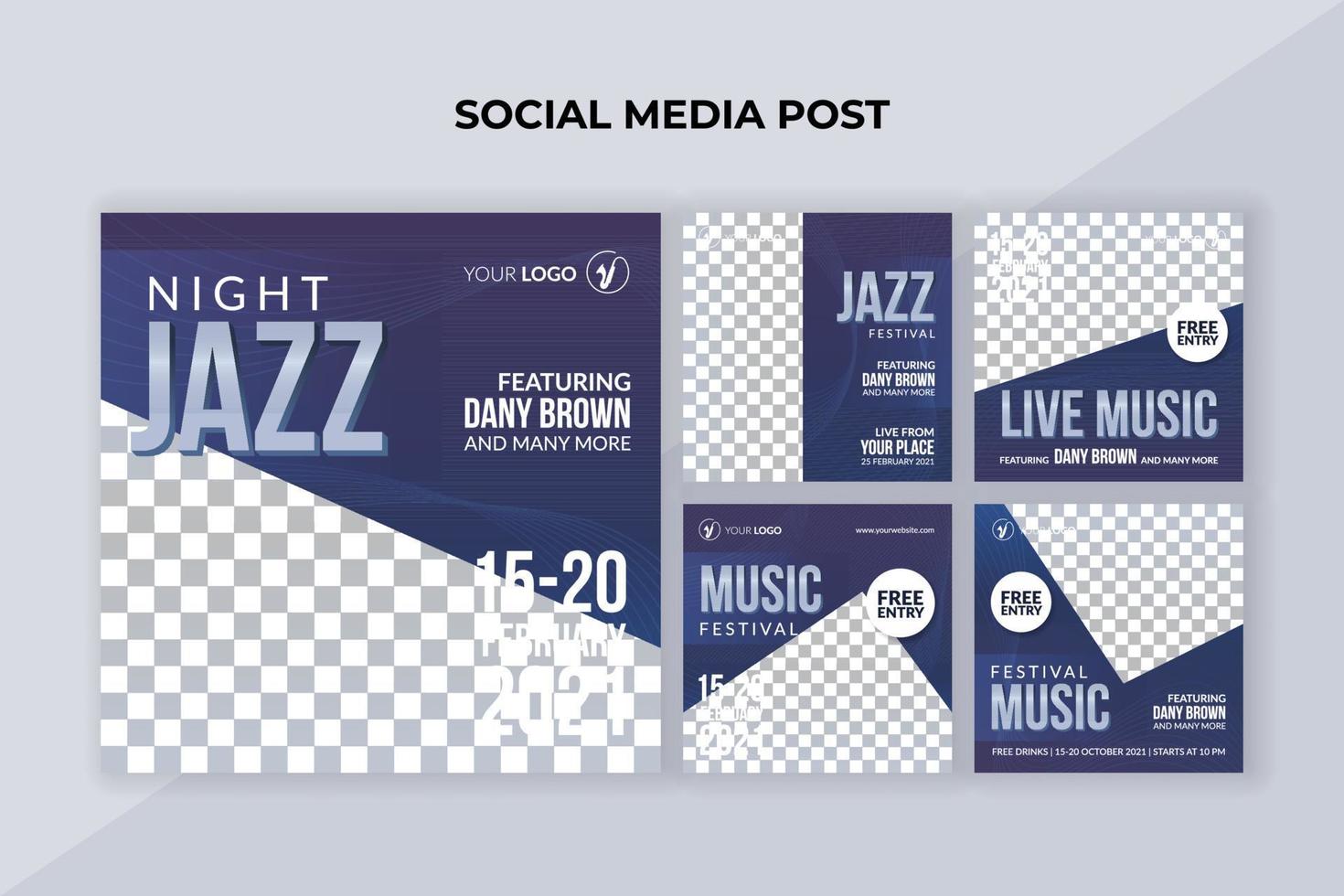 Jazz music festival banner. Suitable for music event flyer, poster and social media post template vector