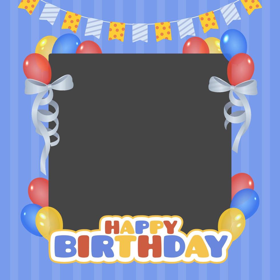 Empty photo frame for birthday celebration vector