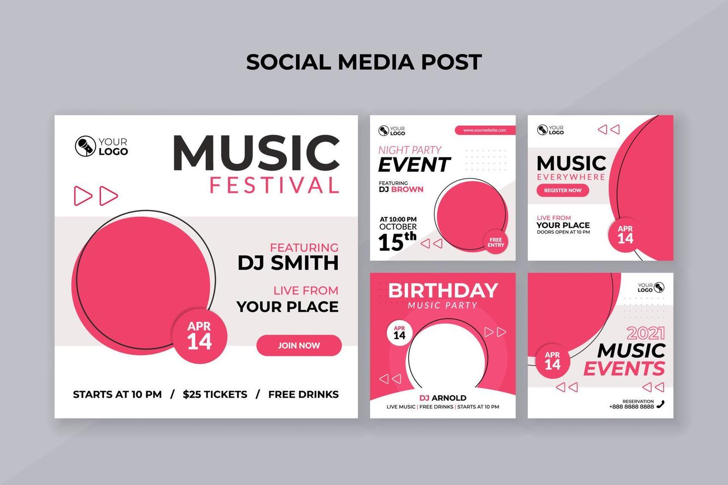 Music festival banner. Suitable for music flyer or poster and social media post template vector