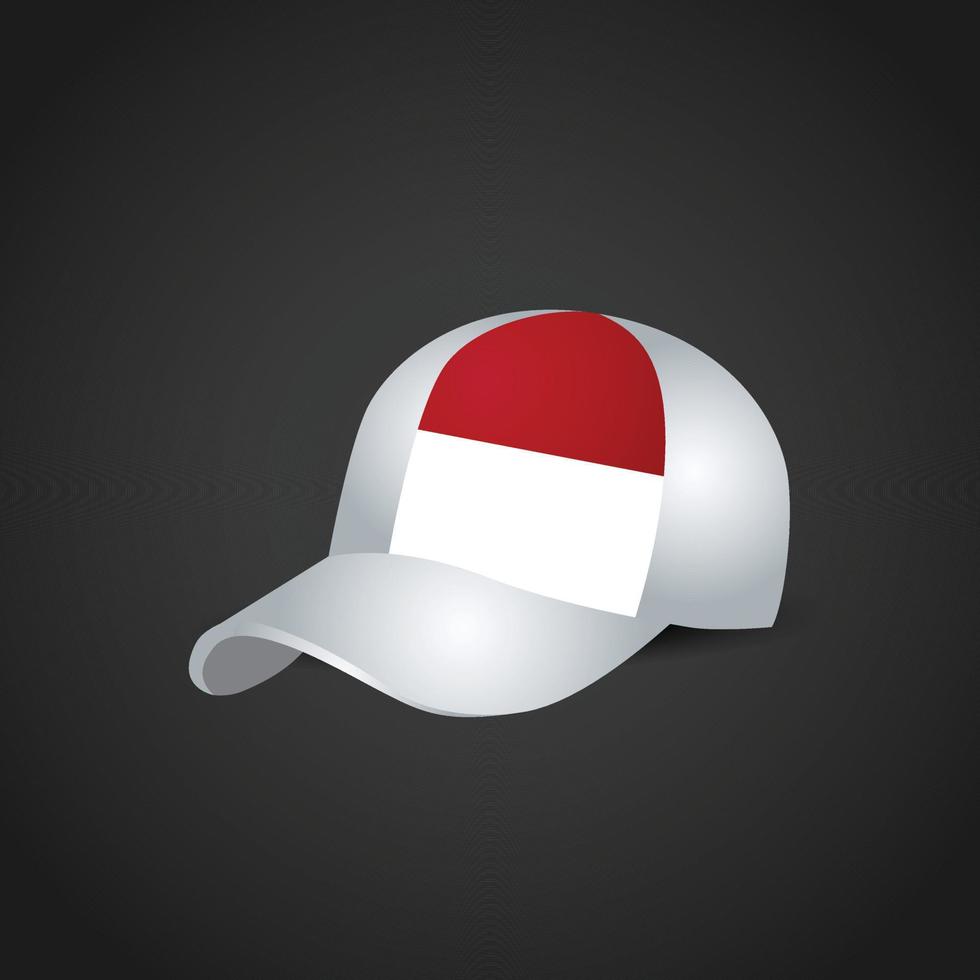 Indonesia Flag on Cap vector