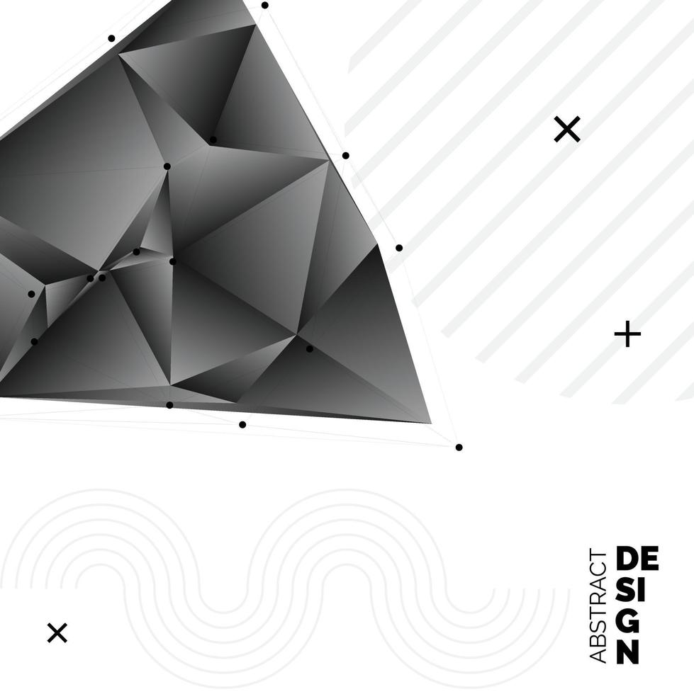 Black vector blurry triangle background design. Geometric background in Origami style with gradient