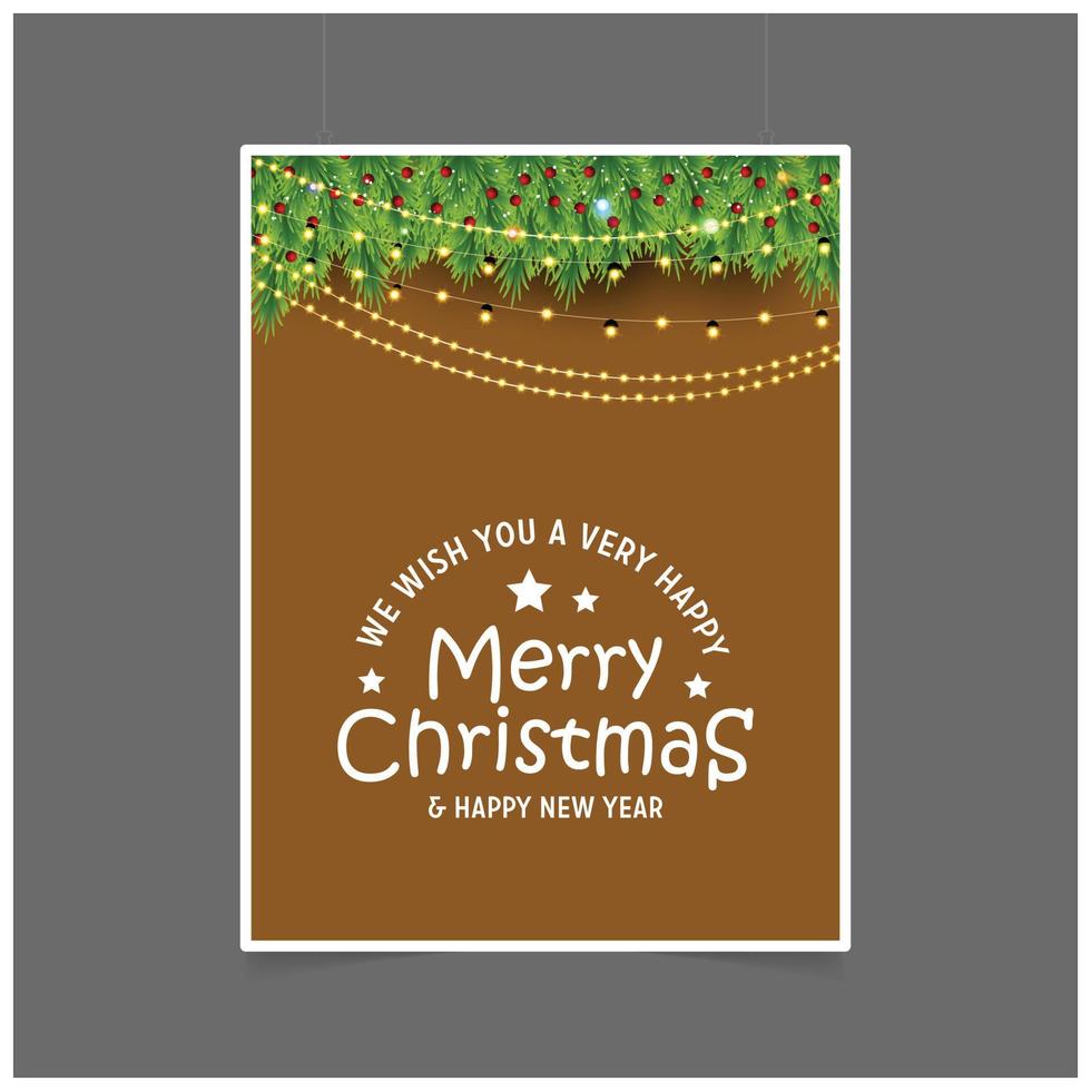 We Wish you a Very Happy Merry Christmas and Happy New year Lights Background vector