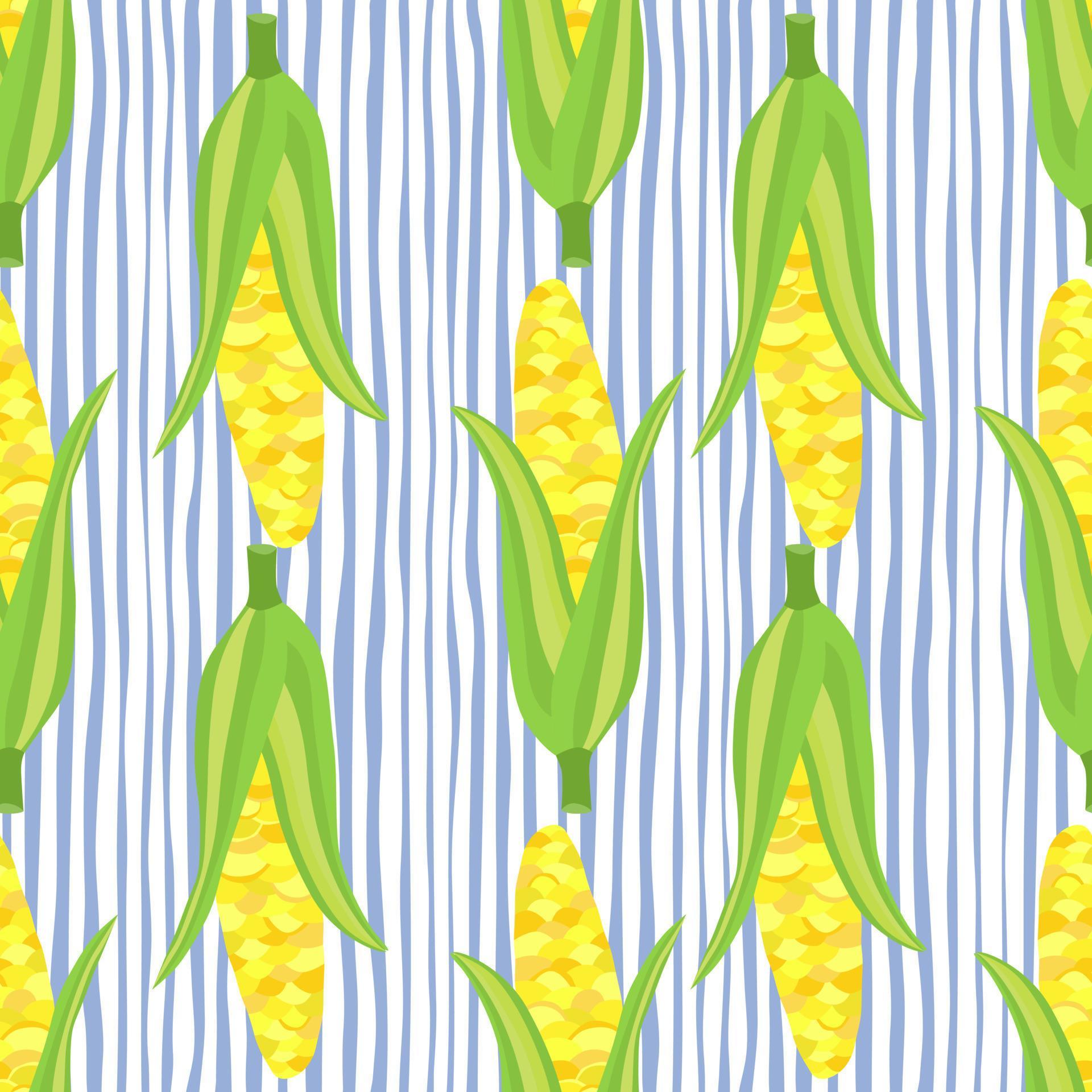 Corn plants seamless pattern. Corn cobs endless wallpaper. 12983009